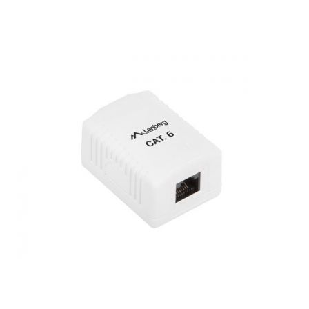 Lanberg OU6-0001-W Roseta de pared RJ-45 Cat.6 Blanco
